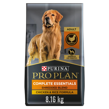 Pro Plan Adult Shredded Blend Dry Dog Food Chicken & Rice 8.16 kg